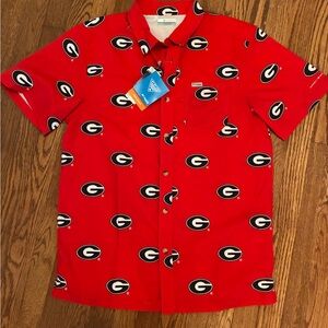 NWT Men’s Size Small Columbia PFG Georgia Bulldogs Buttondown Shirt